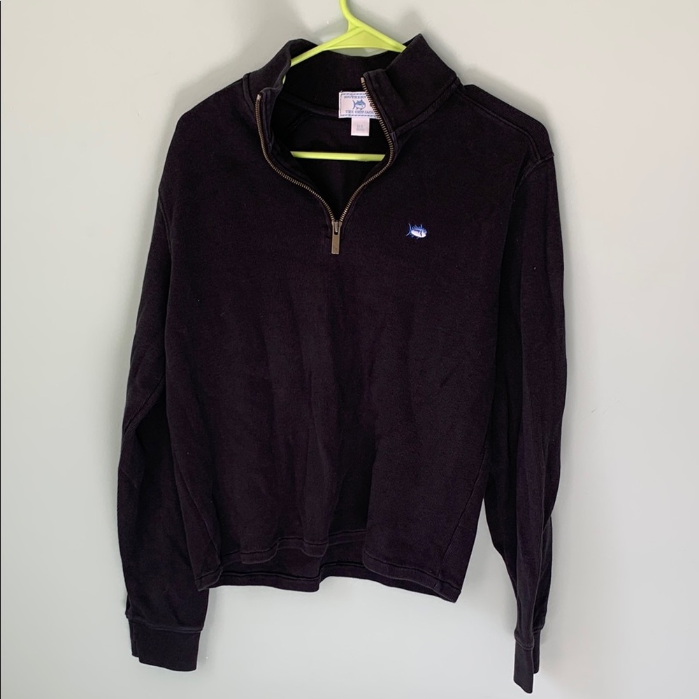 Southern Tide The Skipjack Black Half-Zip Pullover - Picture 1 of 2
